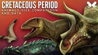 CRETACEOUS PERIOD Dinosaurs and other animals Size comparison and data [upl. by Leipzig802]