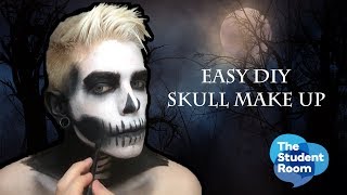 Easy Skull Makeup Tutorial  Hallowen Makeup [upl. by Ecirum]