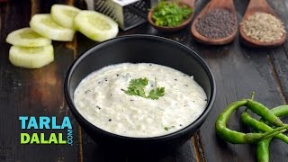 खीरे का रायता Cucumber Raita by Tarla Dalal [upl. by Anilam102]