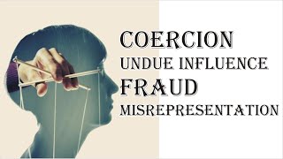 Coercion Undue Influence Fraud Misrepresentation  Indian Contract Act 1872  Law Guru [upl. by Tiena]