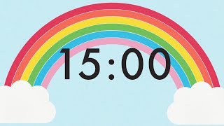 15 Minute Countdown Rainbow Timer 🌈 [upl. by Enilreug]