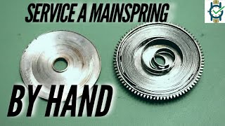 How To Service a Watch Mainspring By Hand [upl. by Aitenev]