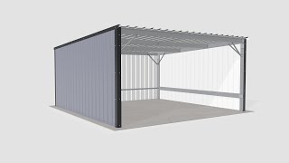 Steel Metal Shed Carport Assembly [upl. by Eberle952]