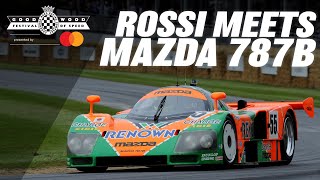 Valentino Rossi drives wailing Mazda 787B Le Mans winner at FOS [upl. by Mair]