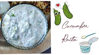 Cucumber Raita  Raita Recipe [upl. by Zzaj]