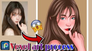 VEXEL ART Ibis Paint X  easy vexel art full tutorial ✨ [upl. by Loreen]