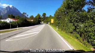 Driving Into Garmisch Partenkirchen To Eibsee Bavarian Zugspitze Railway [upl. by Pillyhp]