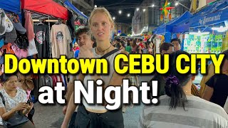 Downtown CEBU CITY at NIGHT  Night Walking Tour in Cebu Philippines  Christmas 2023 [upl. by Vowel]