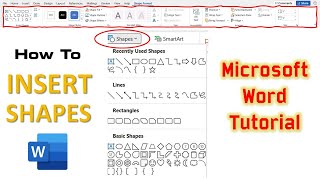 How to Draw Shapes in Microsoft Word Tutorial  Shapes Tool [upl. by Swagerty167]