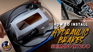 HOW TO INSTALL HYDRAULIC BRAKES SHIMANO MT200 [upl. by Geraud]