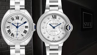 Cartier Ballon Bleu and Cartier Cle Ladies Watches  SwissWatchExpo [upl. by Feeley]