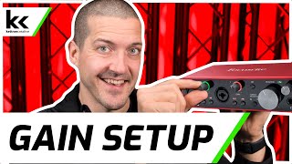 How To Setup Gain on Focusrite Scarlett 2i2 [upl. by Salbu]