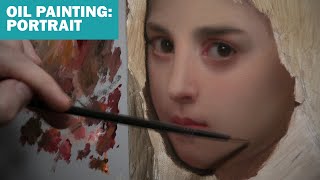 TIMELAPSE Portrait painting in oil paint Mastercopy of Bouguereau [upl. by Koenraad]