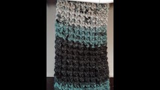 Easy Textured Beginner Scarf Loom Knit No Purls [upl. by Oibaf]