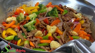 BEEF amp VEGETABLE SAUCE WITH WHITE RICE RECIPE  LET’S MAKE DINNER IN UNDER 30 MINUTES [upl. by Payson]