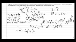 Thermodynamics Example Adiabatic turbine 1 [upl. by Harv]