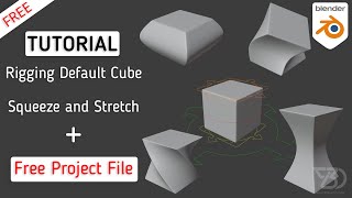 Rigging Default Cube with Squeeze and Stretch  blender 29 [upl. by Link]