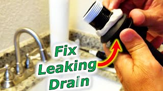 How To Fix Bathroom Sink Drain Leaks Underneath Gasket Threads SOLVED [upl. by Seamus]