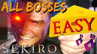 Sekiro  CHEESE All Bosses FAST  EASY After Patch [upl. by Cly]