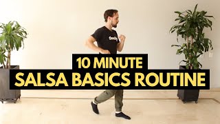 10 Minute Salsa Basic Steps Practice Routine You Can Do Solo at Home [upl. by Lapides]