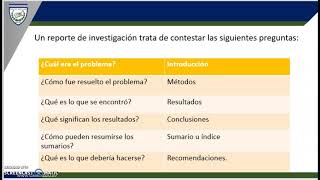 Estructura del reporte de investigación [upl. by Castillo]