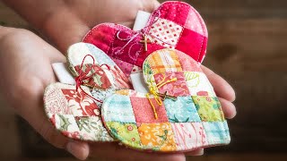 Patchwork Heart Pocket Prayer Quilt Tutorial  FREE Pattern  Shabby Fabrics [upl. by Edmead]