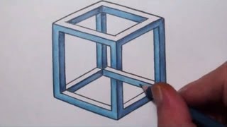 How To Draw an Impossible Cube  Optical Illusion [upl. by Marb95]