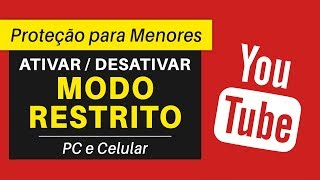 Como Ativar e Desativar MODO RESTRITO do YouTube  Proteção para Menores [upl. by Daisy]