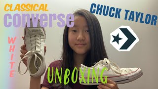 White All Star lowtop CONVERSE Unboxing  Review  Classic LowTop Chuck Taylor Converse [upl. by Charin]