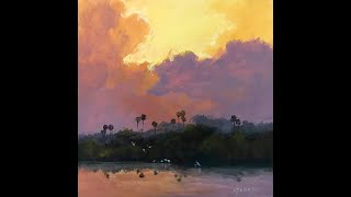 Landscape Painting in Acrylics Learn Optical Blending [upl. by Anav]