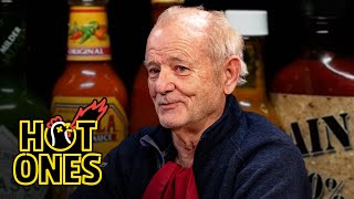 Bill Murray Doesn’t Flinch While Eating Spicy Wings  Hot Ones [upl. by Eshelman980]