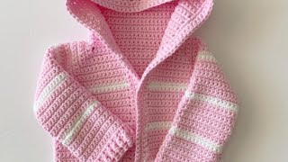 Pink Single Crochet Baby Sweater [upl. by Samtsirhc934]