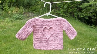 HOW to CROCHET an EASY BABY SWEATER Tutorial [upl. by Chandler]