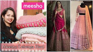 Meesho Lehenga Haul under Rs 1300  UNBOXING DESIGNER LEHENGAS  Ranjana R [upl. by Auoz]