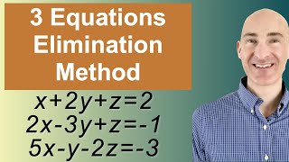 Solving Systems of 3 Equations Elimination [upl. by Anelleh54]