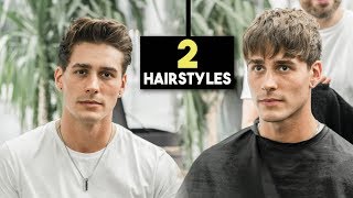 Mens Haircut  2 Fall Hairstyles  Textured Fringe amp Messy Quiff  BluMaan 2018 [upl. by Yrahcaz547]