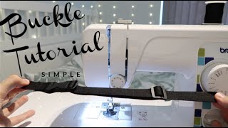 EASY BUCKLE TUTORIAL  DIY BUCKLE STRAPS  BROTHER LS14  ADJUSTABLE WEBBING SLIDER LOCKING TEETH [upl. by Lednahc]