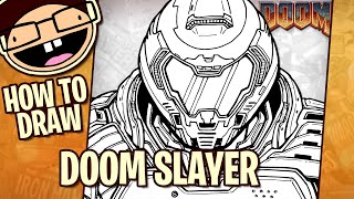 How to Draw the DOOM SLAYER  Narrated StepbyStep Tutorial [upl. by Dagna]