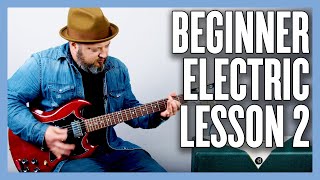 Beginner Electric Guitar Lesson 1 FINGER POWER CHORDS [upl. by Neoma]