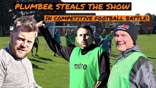 Plumber Steals Show in Walking Football Battle [upl. by Oivaf384]