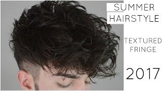 Textured Fringe  Mens Summer Hairstyle  Disconnected Undercut [upl. by Hun]