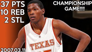 Kevin Durant College Highlights vs Kansas for Big 12 Championship 20070311  37 points  HD [upl. by Iey]