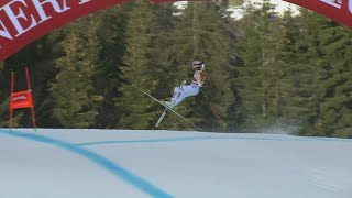 Germanys Josef Ferstl crashes at Garmisch Partenkirchen downhill [upl. by Nothgierc630]