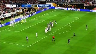 Messi Free Kick vs USA ► in 1080p amp with English Commentary HD [upl. by Sucramraj]