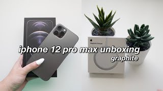 IPHONE 12 PRO MAX GRAPHITE UNBOXING  MAGSAFE [upl. by Hackett]