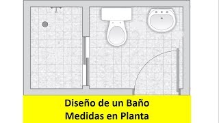 Como Diseñar Un Baño  Medidas en Planta [upl. by Anwahsiek]