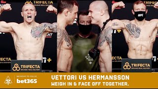 MARVIN VETTORI VS JACK HERMANSSON WEIGHIN AND FACE OFF TOGETHER [upl. by Lugo]