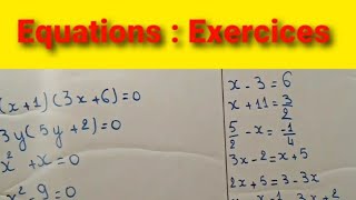 2ème année collège  Equations exercices [upl. by Ymirej22]