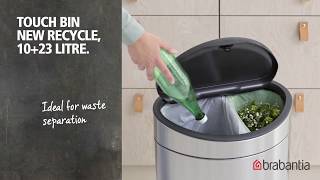 Touch Bin New Recycle 1023L for easy waste separating  Brabantia [upl. by Eelrihs289]