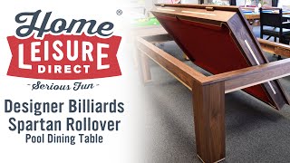 Designer Billiards Spartan Rollover Pool Dining Table [upl. by Lanita]